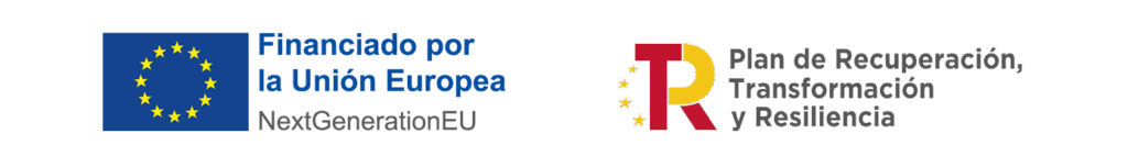 Logotipo de Financiado por la Unión Europea y Logotipo de Plan de Recuperación Transformación y Resiliencia
